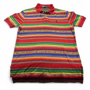 Polo by Ralph Lauren Multicolor Striped Aztec Boho polo Shirt men’s small vtg